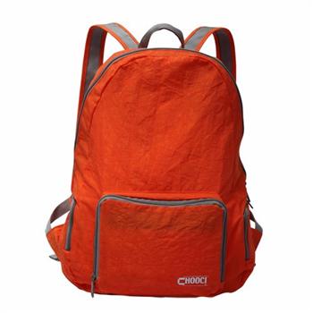 新款炫彩超輕休閑旅行收納折疊背包 雙肩包橙色