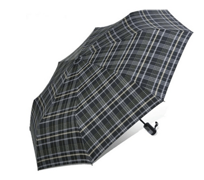 定制 全自動(dòng)開收三折防紫外線格子晴雨傘