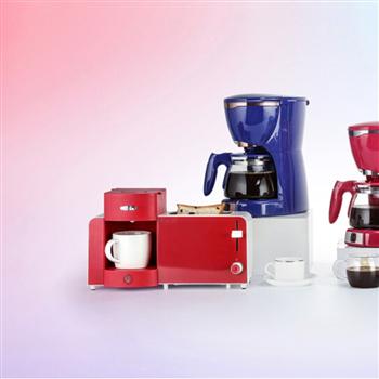 LOCK&LOCK EJB327RED 二合一早餐機(多士爐、咖啡機)