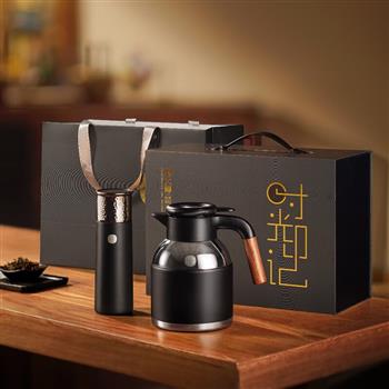 燜大師時光印記鉑金套裝SG1850T燜茶杯壺商務(wù)套裝機(jī)械溫顯燜泡壺隨行杯 