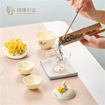 中國國家博物館玉桂瓊華茶香套裝國風茶具創(chuàng)意高端送長輩朋友禮物