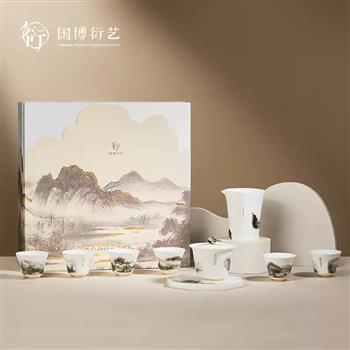 中國國家博物館燕京八景茶具套裝茶杯國風新婚禮物高端生日禮物