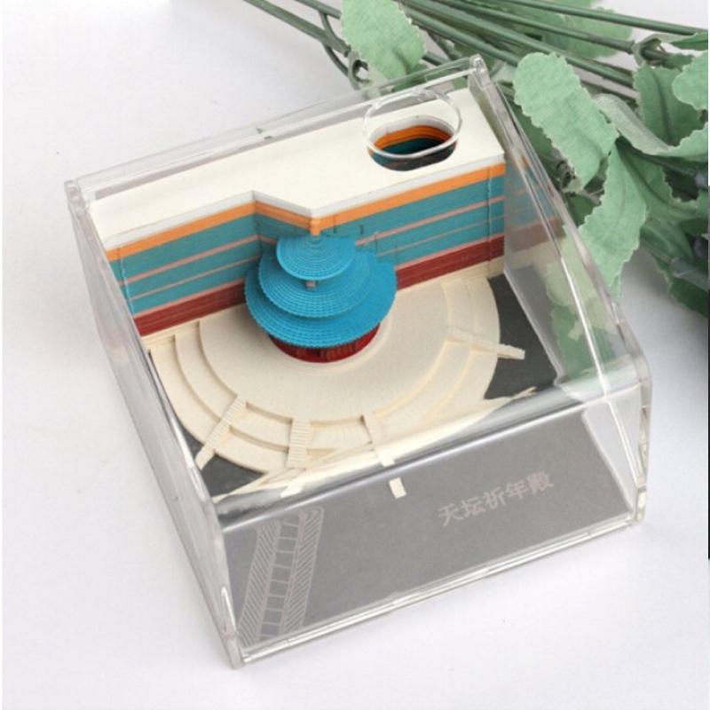 創(chuàng)意便簽紙清水寺立體3D藝術(shù)便利貼紙雕模型情人節(jié)愛(ài)巢斗拱古亭實(shí)用閨蜜生日禮物女生男朋友送女友情 御花園藍(lán)色