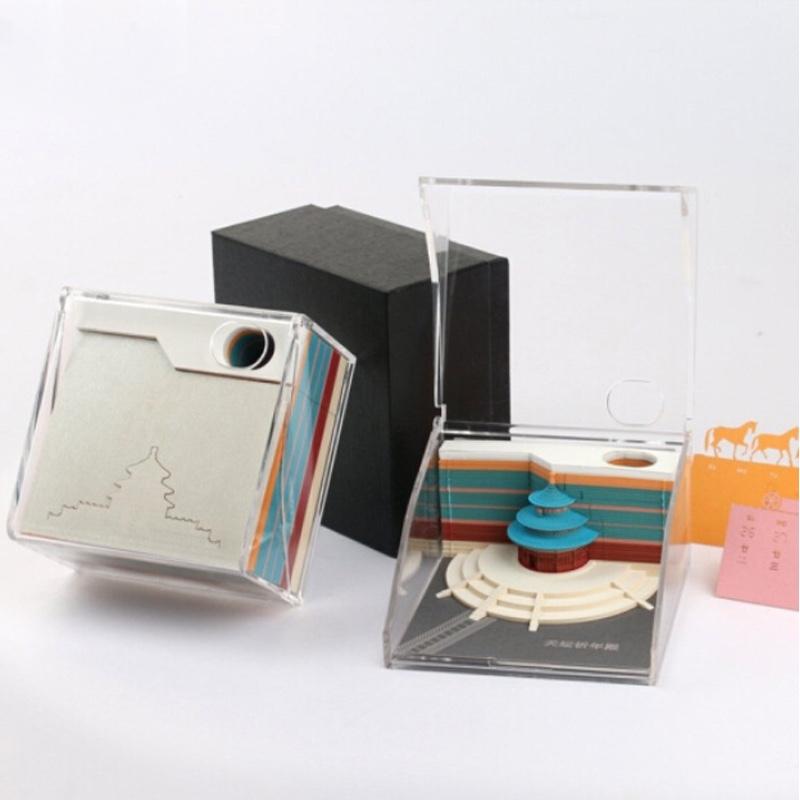 創(chuàng)意便簽紙清水寺立體3D藝術(shù)便利貼紙雕模型情人節(jié)愛(ài)巢斗拱古亭實(shí)用閨蜜生日禮物女生男朋友送女友情 御花園藍(lán)色