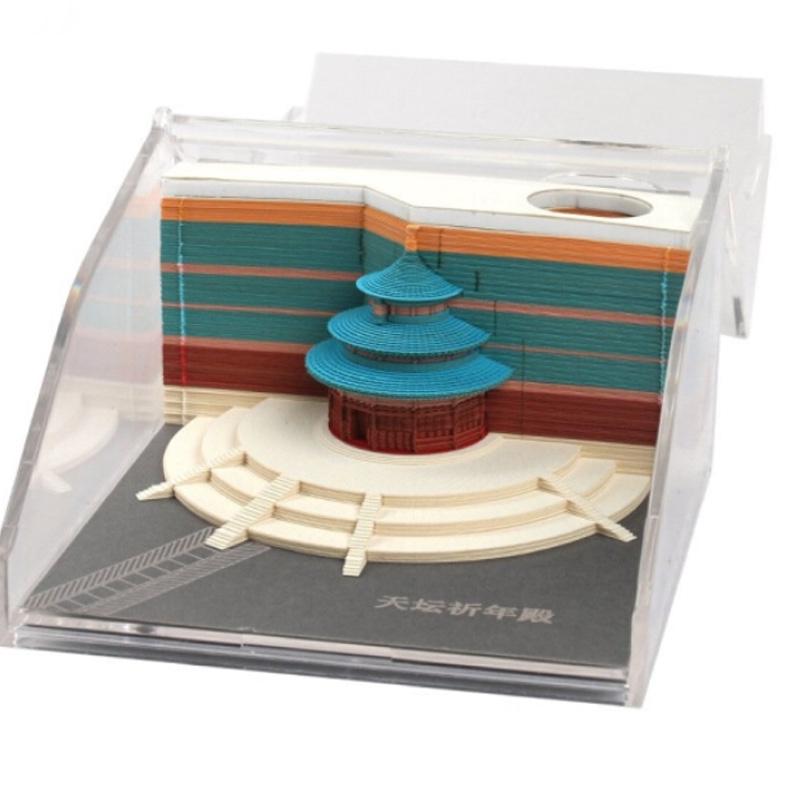 創(chuàng)意便簽紙清水寺立體3D藝術(shù)便利貼紙雕模型情人節(jié)愛(ài)巢斗拱古亭實(shí)用閨蜜生日禮物女生男朋友送女友情 御花園藍(lán)色