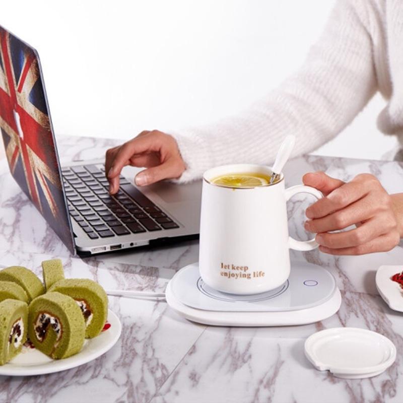 匯米恒溫杯暖暖杯馬克保溫杯智能水杯生日禮物女55度熱牛奶神器咖啡杯墊新年元旦跨年年貨節(jié)送女友實(shí)用禮品