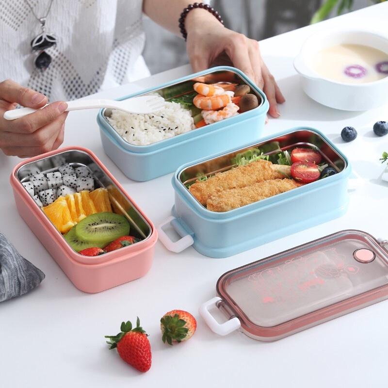 果飛兔不銹鋼長方單層飯盒