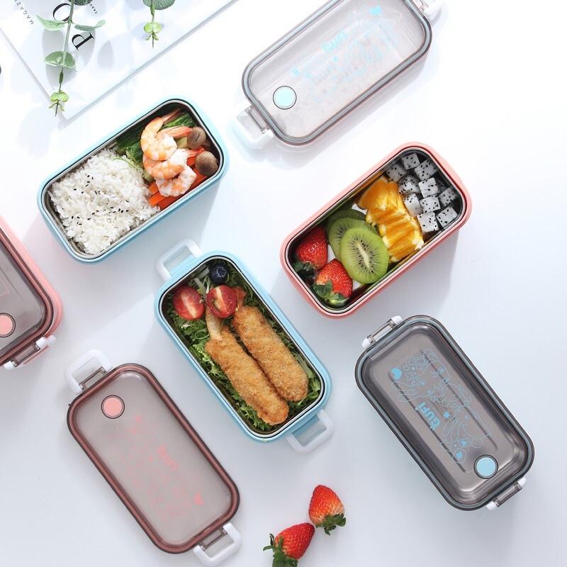 果飛兔不銹鋼長方單層飯盒