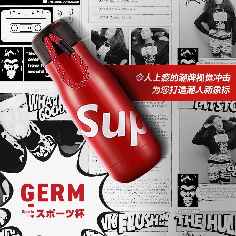 格沵（GERM）保溫杯大容量男女士便攜Sup網(wǎng)紅限量個性316不銹鋼水杯帶掛繩 