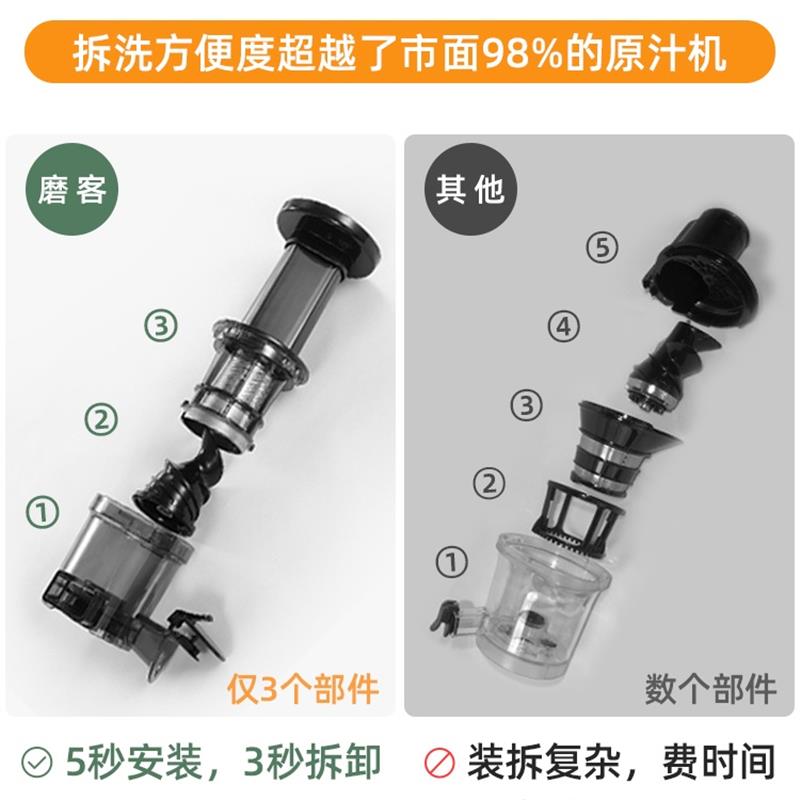 mokkom磨客榨汁機汁渣分離家用多功能小型mini原汁機全自動果汁機