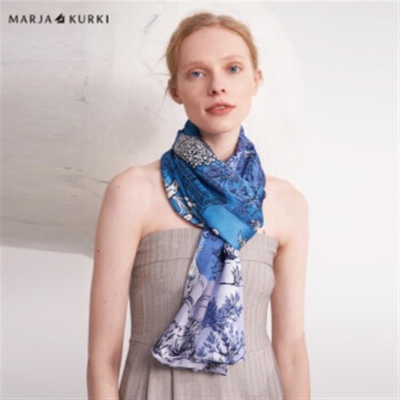 瑪麗亞.古琦(MARJA KURKI)絲巾真絲女?huà)寢岄L(zhǎng)巾
