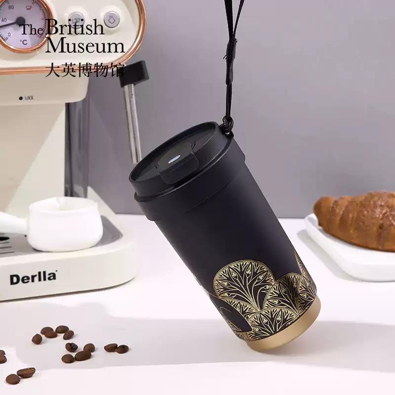 大英博物館文創(chuàng)保溫杯咖啡杯顯溫316不銹鋼水杯杯子男女情侶對(duì)杯